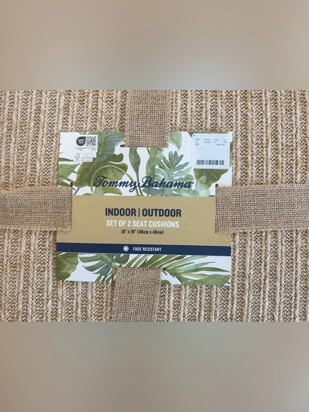 🎉LAST CHANCE🎉Tommy Bahama 18*18 Tufted Woven Indoor/Outdoor Seat Cushions set